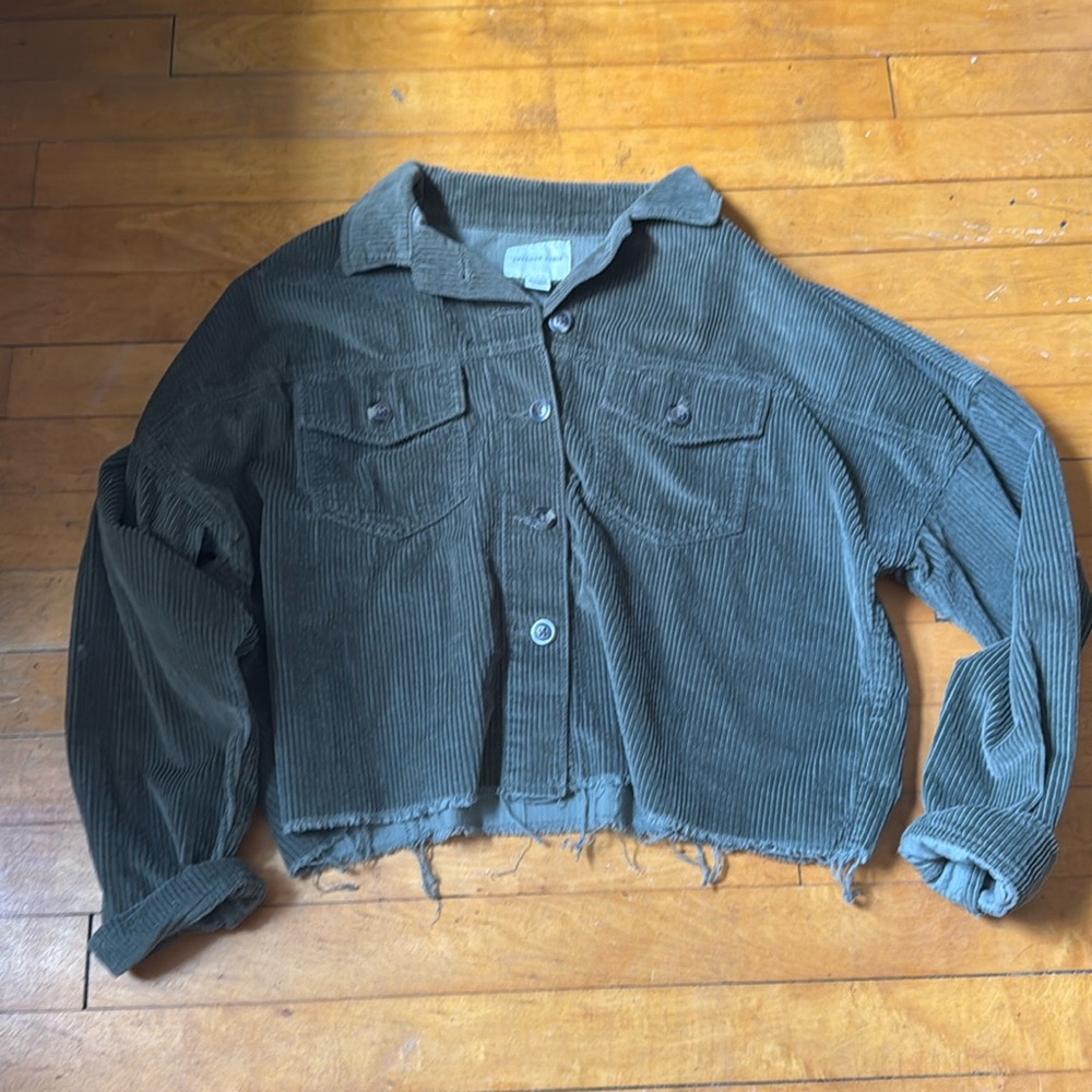 American Eagle Womens Button Down Cropped Shirt